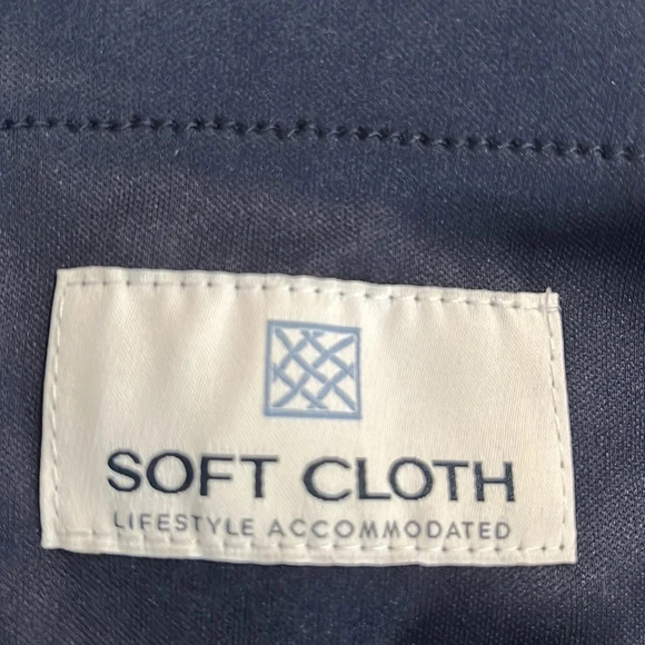 Soft Cloth Jersey Knit Flat Front Trousers in Navy - NWT - Size 38 - Picture 6 of 6